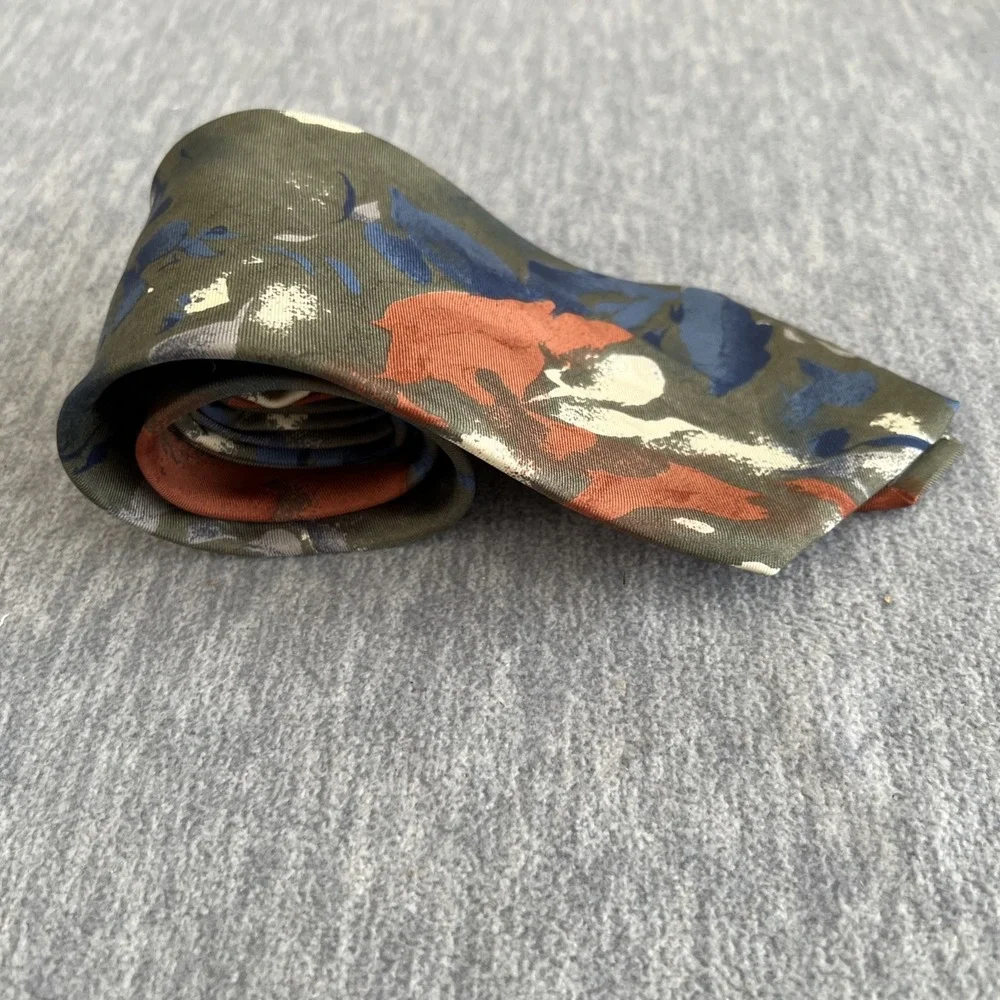 Carlo Palazzi Italian Silk Tie Watercolor Floral Abstract Vintage Career Formal
